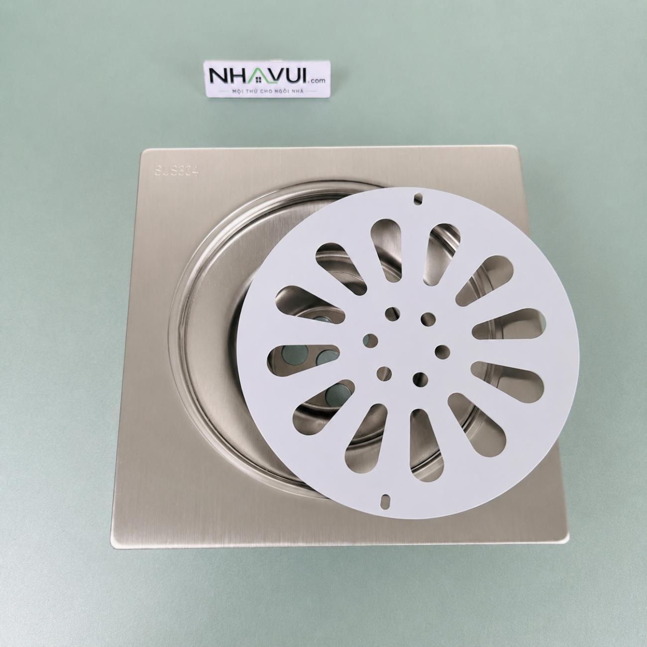 Phễu thoát sàn Inox 304 Bình Minh – dùng thu nước và chắn rác đường thoát sàn